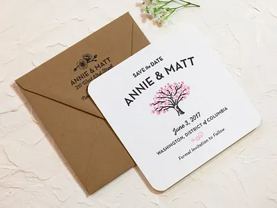 Annie & Matt Save-the-Dates branding event design illustration print wedding design