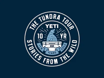 The Tundra Tour anniversary badge bear cold cooler logo yeti