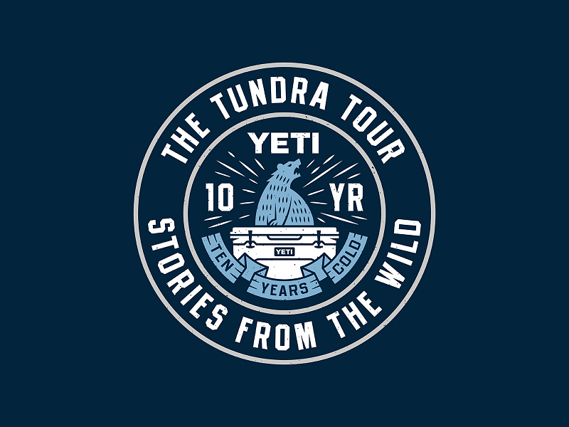 The Tundra Tour anniversary badge bear cold cooler logo yeti
