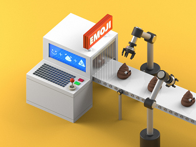 Emjoy Factory - Daily Render 3d 3d emoji cartoon style cinema 4d emoji illustration poop emoji render robots