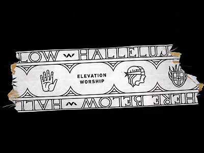 Hallelujah Here Below Tape badge branding icon illustration layout lines logo pattern printed type typography