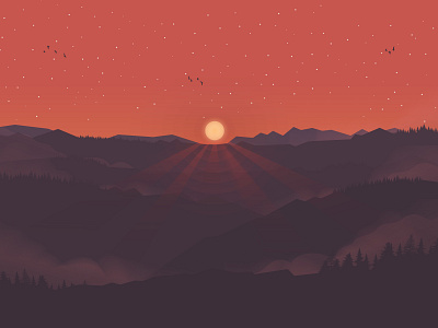 Sunrise memories illustration illustration challenge illustration digital illustrator landscape landscape design nature realistic sunset vector visualart