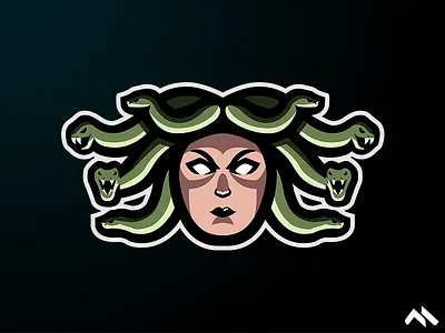Medusa Mascot Logo art artist artoftheday artsy artwork brand branding buy buylogo design icon identity illustration logo logobuy logomascot mascot mascotlogo