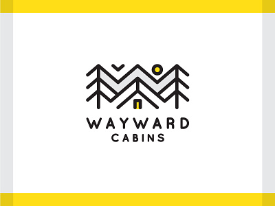 Wayward cabin camping canada forest landscape logo mountain pine wayward