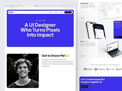 Portfolio Landing Page about bento bento grid branding clean contact curiculum vitae cv desktop freelancer landing page minimalism personal portfolio section skill ui design web website works