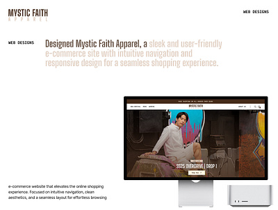 Mystic Faith Apparel E-Commerce UI animation branding e commerce ecommerce fashion garments graphic design landing page online shop shopping store ui ux webdesign website wordpress