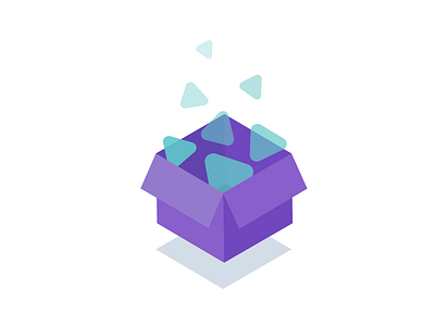 open box box illustration isometric purple