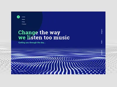 Music landing page aftereffects aikido app concept concept in the works design direction interface music photoshop product social ui ux