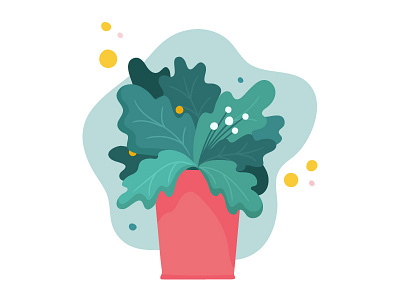 Magic plant flat flower garden magic plant pot potted plant vector