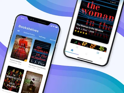 Bookshelves app design ui ux