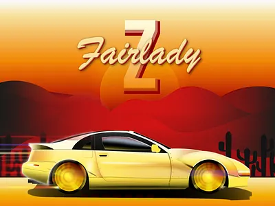 Sunburst Z automotive autos cars nissan speed vector