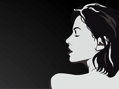 Close your eyes beauty body darkness ear eye girl hair head illustration lips logo nose profile shoulder silence thought woman