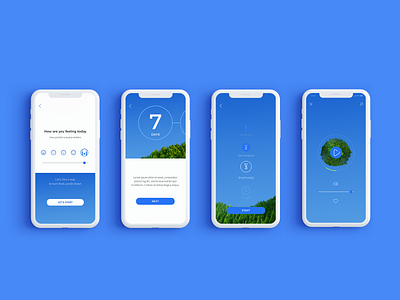 Mindfulness app app blue calm mindfulness mobile app design player ui design uiux