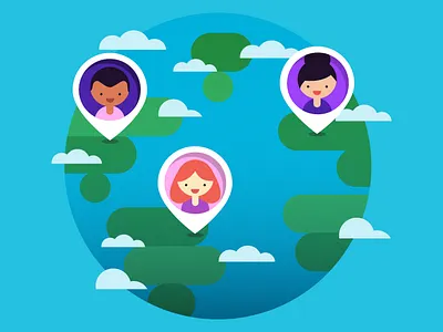 Around the World connect diversity global map people world