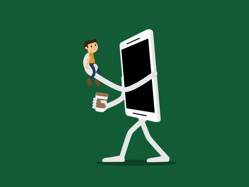 Role Reversal after effects animation cartoon iphone phone rubberhose walkcycle