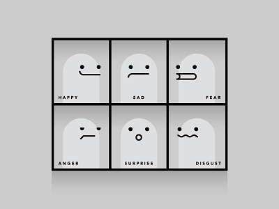 e-motions emotions faces grid illustration