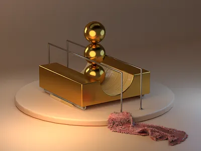 Gold 3d balls cinema 4d fabric gold