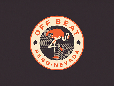 Off Beat Music Festival Badge badge brooklyn design flamingo identity illustration motel nevada new york city reno retro vintage