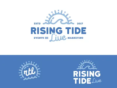 Rising Tide Concept badge branding design icon logo monogram script type typography vector
