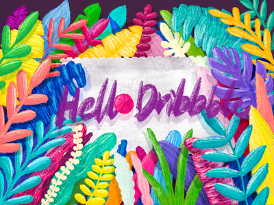 Hello Dribbble design illustration procreate app