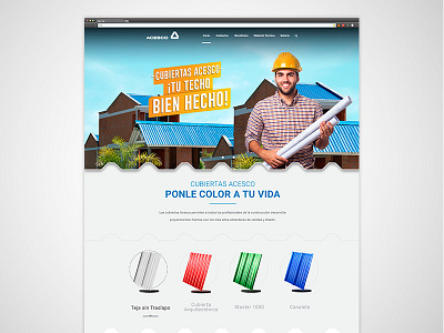 Landing Page Cubiertas Acesco branding design icon interaction design landing page logo ui ux