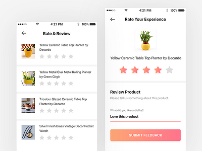 Rate Review clean feedback gradiant ios minimal product rate rate product rating review