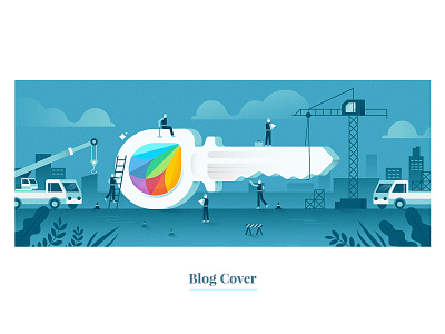 Blog Cover blog build construction freshworks illustration key single sign on wip