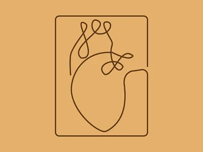 Line Art Heart illustration one line art