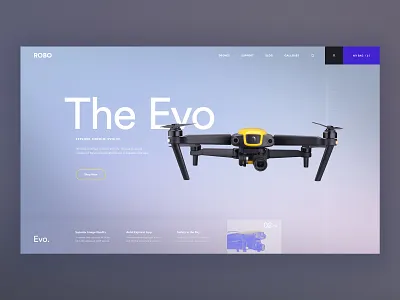 Drone Landing Page clean design gradient homepage landingpage layout mockup typography ui ux web website