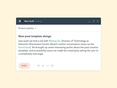 New post template auto save category communication draft message modal post sections