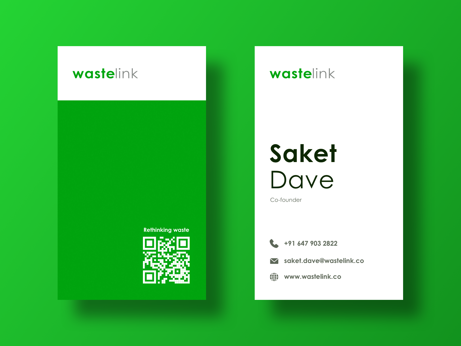 Example of Business cards for a recycling startup