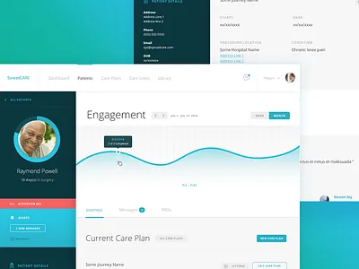 Patient Recovery and Prep Profile app blue design health interface product typography ui ux web app web design website