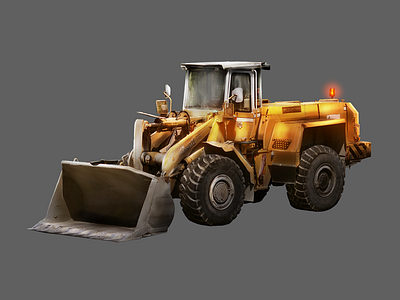 bulldozer illustration painting photoshop retouching