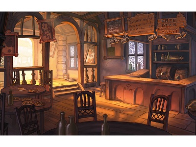 Pub background illustration