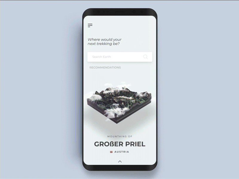 Hiking App Concept 3d animation animation hiking motion mountain travel app ui ux