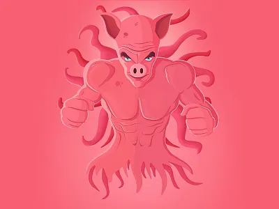 Fighter_Pig cartoon cartoon character characterdesign concept conceptart digitalart illustration pigs pink tshirt design
