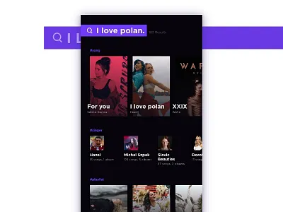 DailyUI Search in invision studio dailyui musicapp