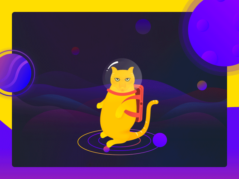 Starry cat ai gif illustration 插画