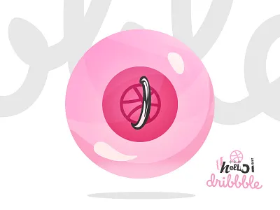 Hello Dribbble! adobe cc colors debut design dribbble flat graphic design illustration illustrator nipple photoshop piercing pink simple typography wacom