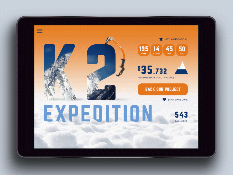 DailyUI#32 Crowdfunding after effects animation crowdfunding campaign dailyui motion design mountain