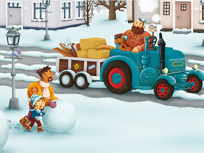 De grootste sneeuwman van de wereld dad illustration snow snowman winter