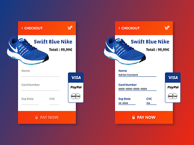 Checkout Form - DailyUI Challenge checkout gradient mobile ui ui ux design web