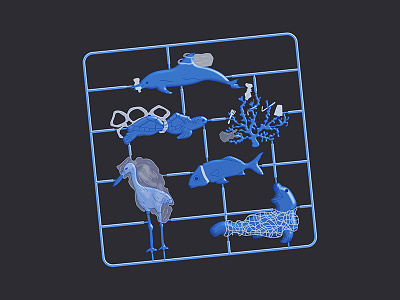 Plastic Animals in Plastic coral dolphin fish ocean life plastic animals plastic figures plastic ocean seal turtle
