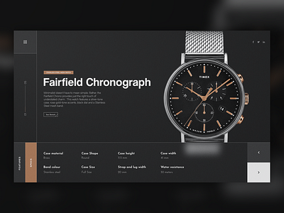 Timex redesign clock landing page minimal site time watch web design