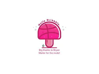 Hey Dribbble hellodribbble illustrator mushroom vector art