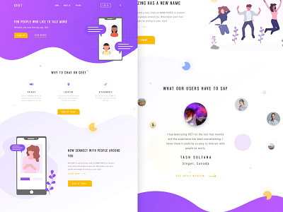 Geet Landing Page design designer desktop gradient illustration inspiration typography ui ux vector web