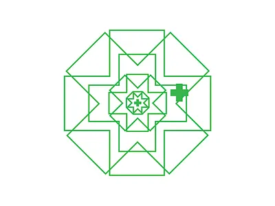Blum+ Brand Art branding fractal geometry green identity logo minimalist shape simple star swiss