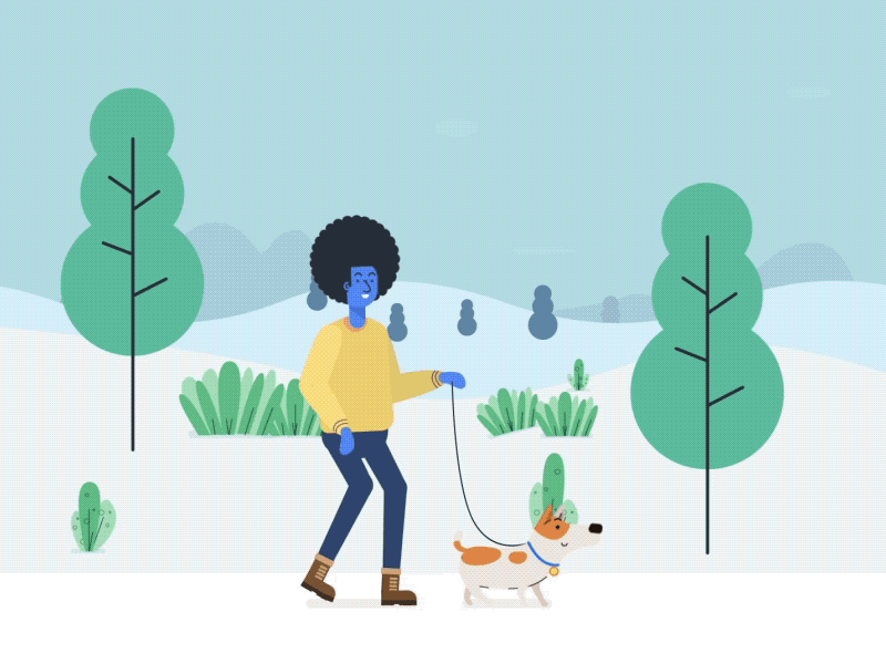 A Dog Walker 2d animation 2d character 2d design aftereffects animation design duik illustration motion animation