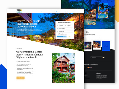 Resort And Travel Package Landing Page Design activities design holidays landing page minimal resort travel typography ui web website