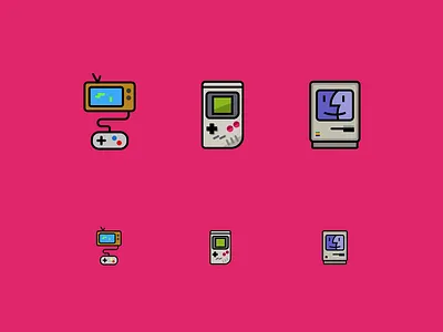 Retro icons apple controller figma gameboy gaming icons macintosh retro icons